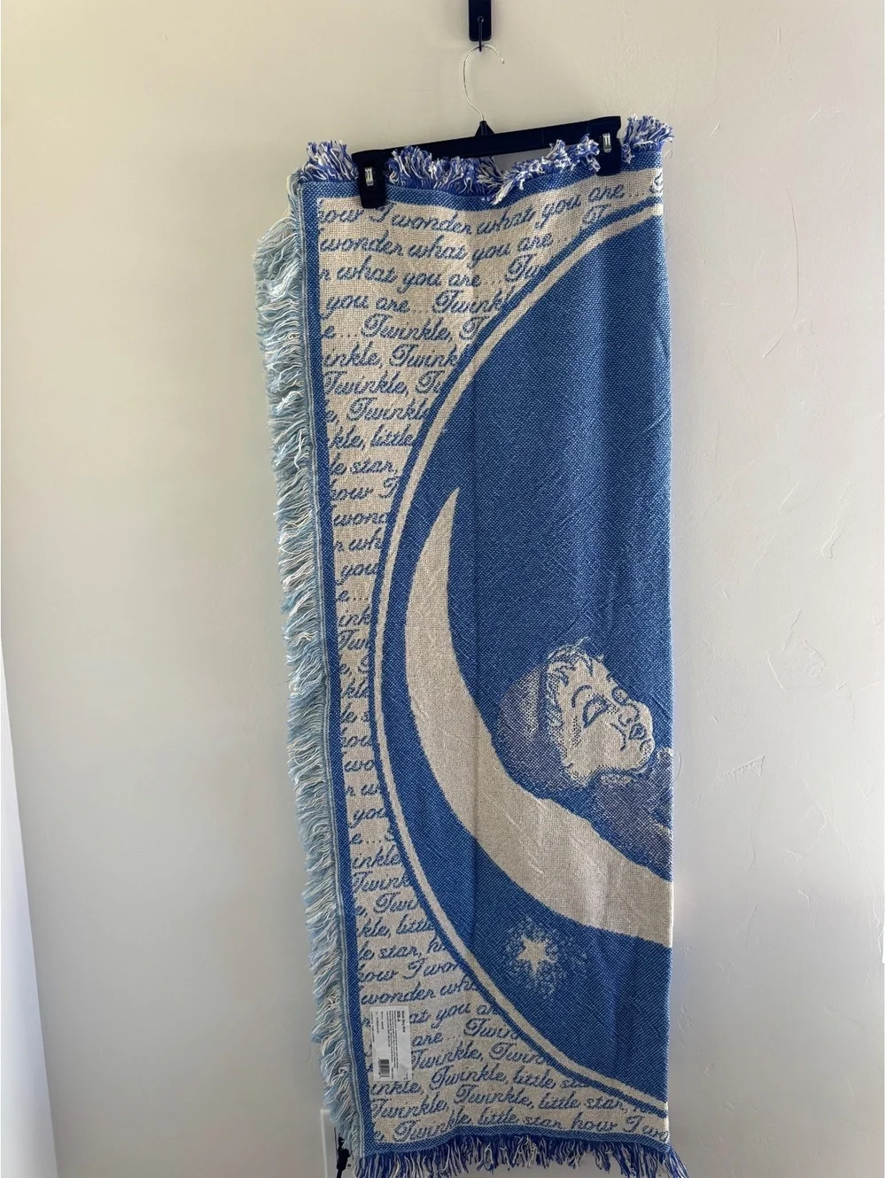 Pure Country Moon Boy Mini Woven Tapestry Blanket Blue Celestial USA Made